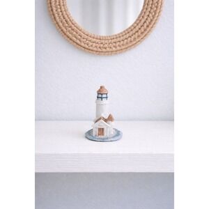 Miniature Lighthouse Resin Figurine Coastal Nautical Decor 3.5"